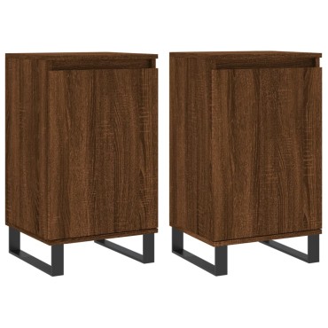 vidaXL Ντουλάπια 2 τεμ. Καφέ Δρυς 40x35x70cm από Επεξεργασμένο Ξύλο