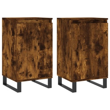 vidaXL Ντουλάπια 2 τεμ. Καπνιστή Δρυς 40x35x70cm από Επεξεργ. Ξύλο