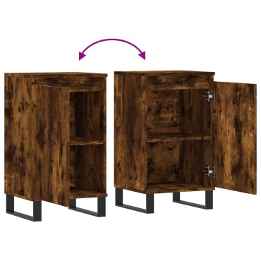 vidaXL Ντουλάπια 2 τεμ. Καπνιστή Δρυς 40x35x70cm από Επεξεργ. Ξύλο