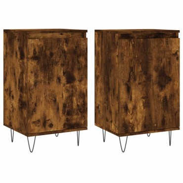 vidaXL Ντουλάπια 2 τεμ. Καπνιστή Δρυς 40x35x70cm από Επεξεργ. Ξύλο