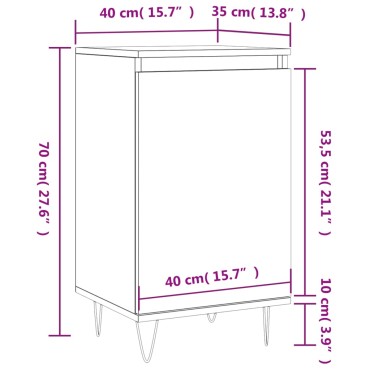 vidaXL Ντουλάπια 2 τεμ. Καπνιστή Δρυς 40x35x70cm από Επεξεργ. Ξύλο