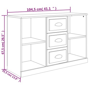 vidaXL Μπουφές Καπνιστή Δρυς 104x35,5x67,5cm Επεξεργασμένο Ξύλο 1 τεμ.