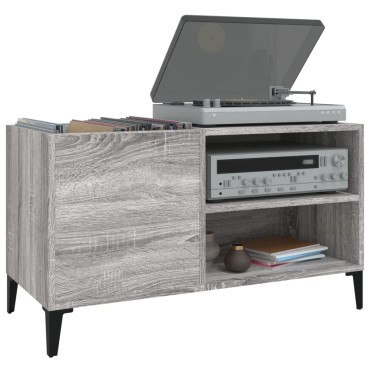vidaXL Δισκοθήκη Γκρι Sonoma 84,5x38x48cm από Επεξεργασμένο Ξύλο 1 τεμ.