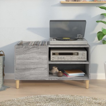 vidaXL Δισκοθήκη Γκρι Sonoma 84,5x38x48cm από Επεξεργασμένο Ξύλο 1 τεμ.