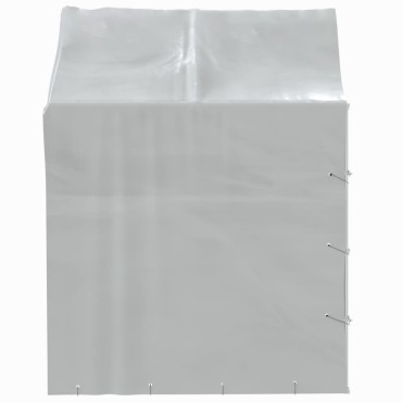 vidaXL Κλουβί Σκύλου Εξ. Χώρου με Οροφή Ασημί 2x2x2,5 μ. Γαλβ. Ατσάλι