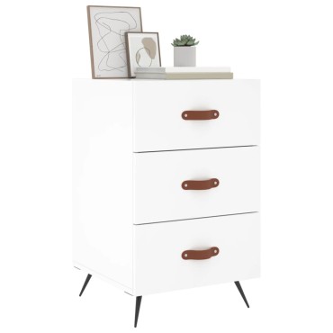 vidaXL Κομοδίνο Λευκό 40x40x66cm από Επεξεργασμένο Ξύλο 1 τεμ.