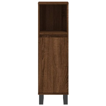 vidaXL Ντουλάπι Μπάνιου Καφέ Δρυς 30x30x100cm Επεξεργασμένο Ξύλο 1 τεμ.