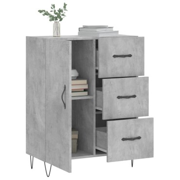 vidaXL Ντουλάπι Γκρι Σκυροδέματος 69,5x34x90cm Επεξεργασμένο Ξύλο 1 τεμ.