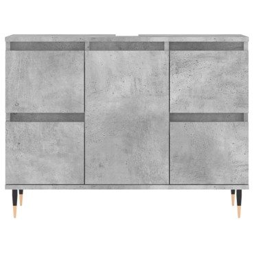 vidaXL Ντουλάπι Μπάνιου Γκρι Σκυροδέματος 80x33x60cm Επεξ. Ξύλο