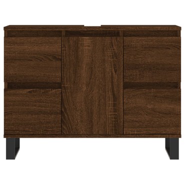 vidaXL Ντουλάπι Μπάνιου Καφέ Δρυς 80x33x60cm Επεξεργασμένο Ξύλο 1 τεμ.