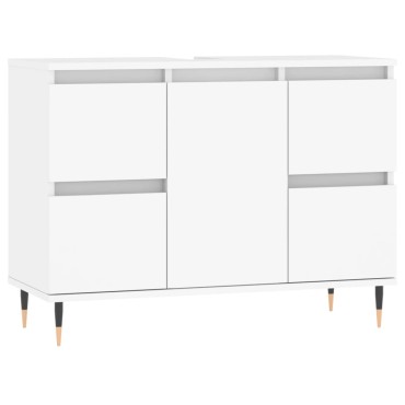 vidaXL Ντουλάπι Μπάνιου Λευκό 80x33x60cm Επεξεργασμένο Ξύλο