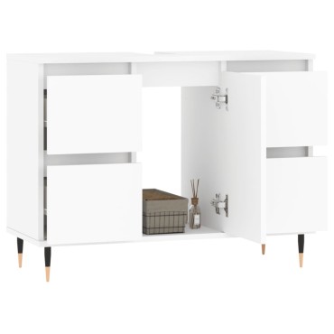 vidaXL Ντουλάπι Μπάνιου Λευκό 80x33x60cm Επεξεργασμένο Ξύλο