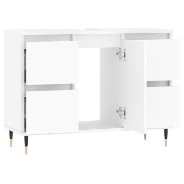 vidaXL Ντουλάπι Μπάνιου Λευκό 80x33x60cm Επεξεργασμένο Ξύλο