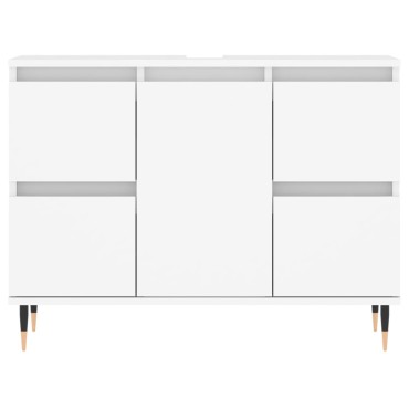 vidaXL Ντουλάπι Μπάνιου Λευκό 80x33x60cm Επεξεργασμένο Ξύλο