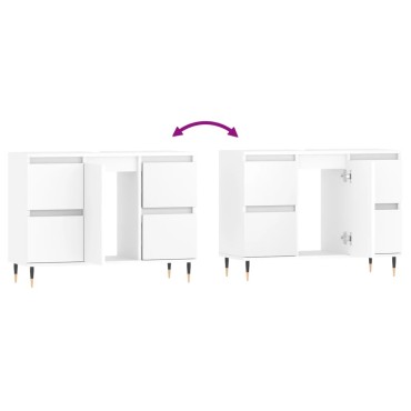 vidaXL Ντουλάπι Μπάνιου Λευκό 80x33x60cm Επεξεργασμένο Ξύλο