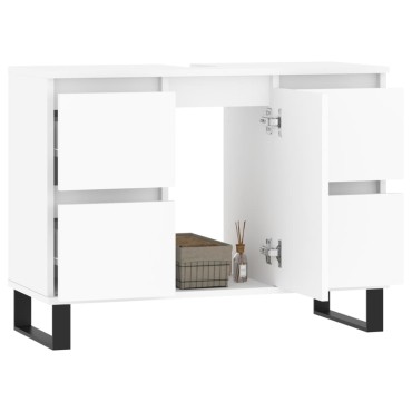vidaXL Ντουλάπι Μπάνιου Λευκό 80x33x60cm Επεξεργασμένο Ξύλο 1 τεμ.