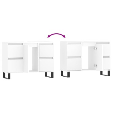 vidaXL Ντουλάπι Μπάνιου Λευκό 80x33x60cm Επεξεργασμένο Ξύλο 1 τεμ.