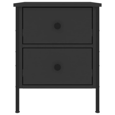 vidaXL Κομοδίνα 2 τεμ. Μαύρα 40x42x50cm από Επεξεργασμένο Ξύλο