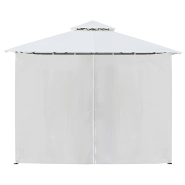 vidaXL Κιόσκι με Κουρτίνες Λευκό 600 x 298 x 270 εκ. 180 γρ./μ²