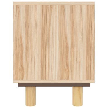 vidaXL Έπιπλο Τηλεόρασης Καφέ 105x30x40cm Μασίφ Πεύκο & Φυσικό Ρατάν