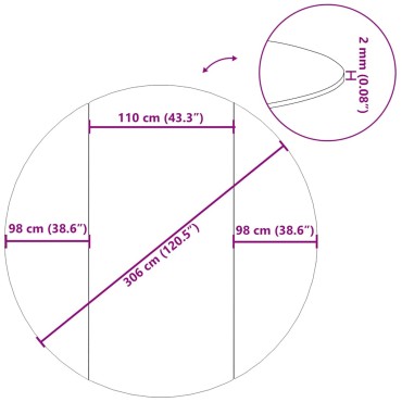 vidaXL Υπόστρωμα Πισίνας Ανοιχτό Γκρι Ø306 εκ. Πολυεστερικό Γεωύφασμα