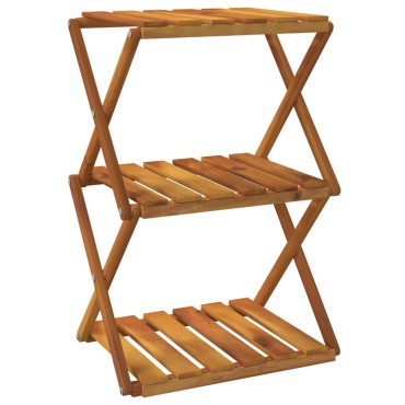 vidaXL Ραφιέρα με 3 Επίπεδα Καφέ 43x31x63cm από Μασίφ Ξύλο Ακακίας 1 τεμ.