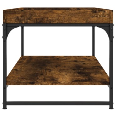 vidaXL Τραπεζάκι Σαλονιού Καπνιστή Δρυς 100x49x45cm Επεξεργ. Ξύλο 1 τεμ.
