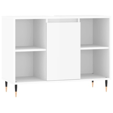 vidaXL Ντουλάπι Μπάνιου Γυαλ. Λευκό 80x33x60cm από Επεξεργ. Ξύλο 1 τεμ.