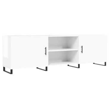 vidaXL Έπιπλο Τηλεόρασης Γυαλ. Λευκό150x30x50cm Επεξεργασμένο Ξύλο