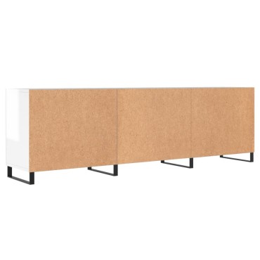 vidaXL Έπιπλο Τηλεόρασης Γυαλ. Λευκό150x30x50cm Επεξεργασμένο Ξύλο