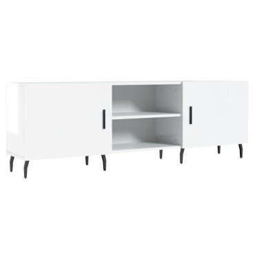 vidaXL Έπιπλο Τηλεόρασης Γυαλ. Λευκό150x30x50cm Επεξεργασμένο Ξύλο