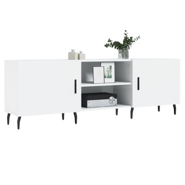 vidaXL Έπιπλο Τηλεόρασης Γυαλ. Λευκό150x30x50cm Επεξεργασμένο Ξύλο