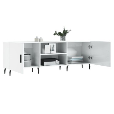 vidaXL Έπιπλο Τηλεόρασης Γυαλ. Λευκό150x30x50cm Επεξεργασμένο Ξύλο