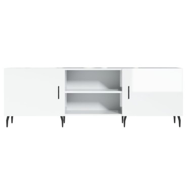 vidaXL Έπιπλο Τηλεόρασης Γυαλ. Λευκό150x30x50cm Επεξεργασμένο Ξύλο