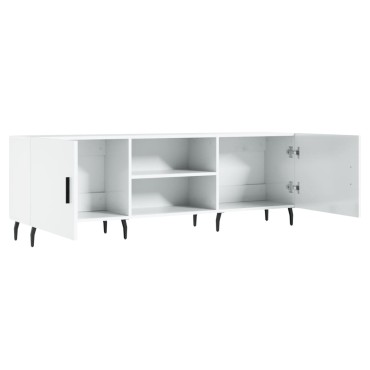 vidaXL Έπιπλο Τηλεόρασης Γυαλ. Λευκό150x30x50cm Επεξεργασμένο Ξύλο