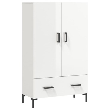 vidaXL Ντουλάπα Γυαλ. Λευκό 69,5x31x115cm από Επεξεργασμένο Ξύλο 1 τεμ.