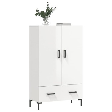 vidaXL Ντουλάπα Γυαλ. Λευκό 69,5x31x115cm από Επεξεργασμένο Ξύλο 1 τεμ.