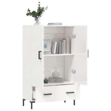 vidaXL Ντουλάπα Γυαλ. Λευκό 69,5x31x115cm από Επεξεργασμένο Ξύλο 1 τεμ.
