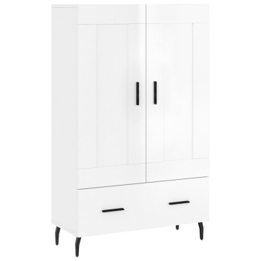 vidaXL Ντουλάπα Γυαλ. Λευκό 69,5x31x115cm από Επεξεργασμένο Ξύλο 1 τεμ.