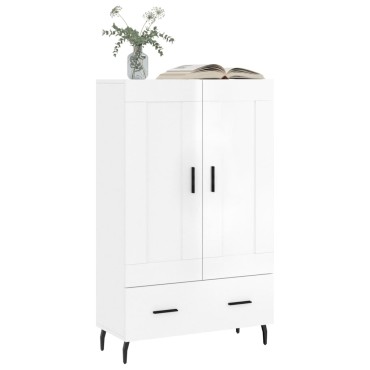 vidaXL Ντουλάπα Γυαλ. Λευκό 69,5x31x115cm από Επεξεργασμένο Ξύλο 1 τεμ.