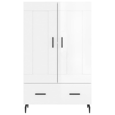 vidaXL Ντουλάπα Γυαλ. Λευκό 69,5x31x115cm από Επεξεργασμένο Ξύλο 1 τεμ.