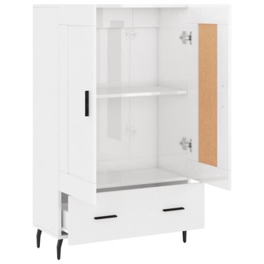 vidaXL Ντουλάπα Γυαλ. Λευκό 69,5x31x115cm από Επεξεργασμένο Ξύλο 1 τεμ.
