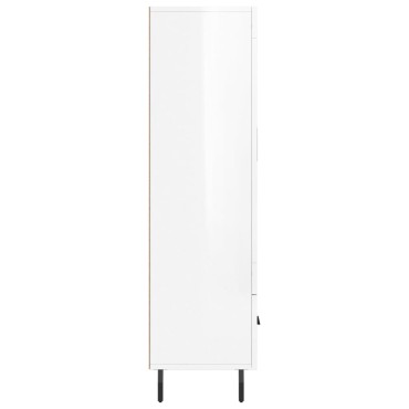 vidaXL Ντουλάπα Γυαλ. Λευκό 69,5x31x115cm από Επεξεργασμένο Ξύλο 1 τεμ.