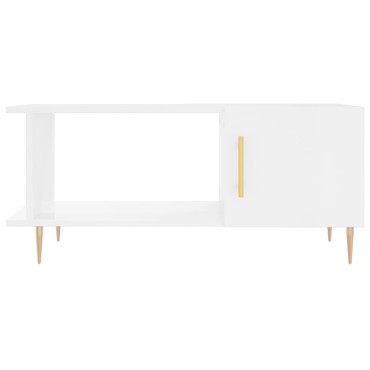 vidaXL Τραπεζάκι Σαλονιού Γυαλ. Λευκό 90x50x40cm Επεξεργ. Ξύλο 1 τεμ.