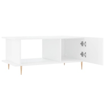 vidaXL Τραπεζάκι Σαλονιού Γυαλ. Λευκό 90x50x40cm Επεξεργ. Ξύλο 1 τεμ.