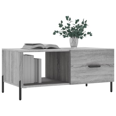 vidaXL Τραπεζάκι Σαλονιού Γκρι Sonoma 90x50x40cm Επεξεργασμένο Ξύλο 1 τεμ.