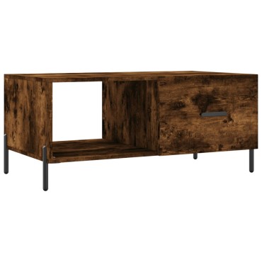 vidaXL Τραπεζάκι Σαλονιού Καπνιστή Δρυς 90x50x40cm Επεξεργασμ. Ξύλο 1 τεμ.