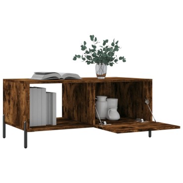 vidaXL Τραπεζάκι Σαλονιού Καπνιστή Δρυς 90x50x40cm Επεξεργασμ. Ξύλο 1 τεμ.