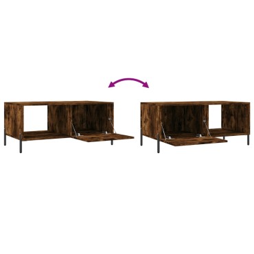vidaXL Τραπεζάκι Σαλονιού Καπνιστή Δρυς 90x50x40cm Επεξεργασμ. Ξύλο 1 τεμ.