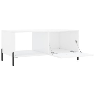 vidaXL Τραπεζάκι Σαλονιού Γυαλ. Λευκό 90x50x40cm Επεξεργ. Ξύλο 1 τεμ.